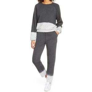 Zella Nordstrom grey forged dip dye sweatshirt jogger active set medium